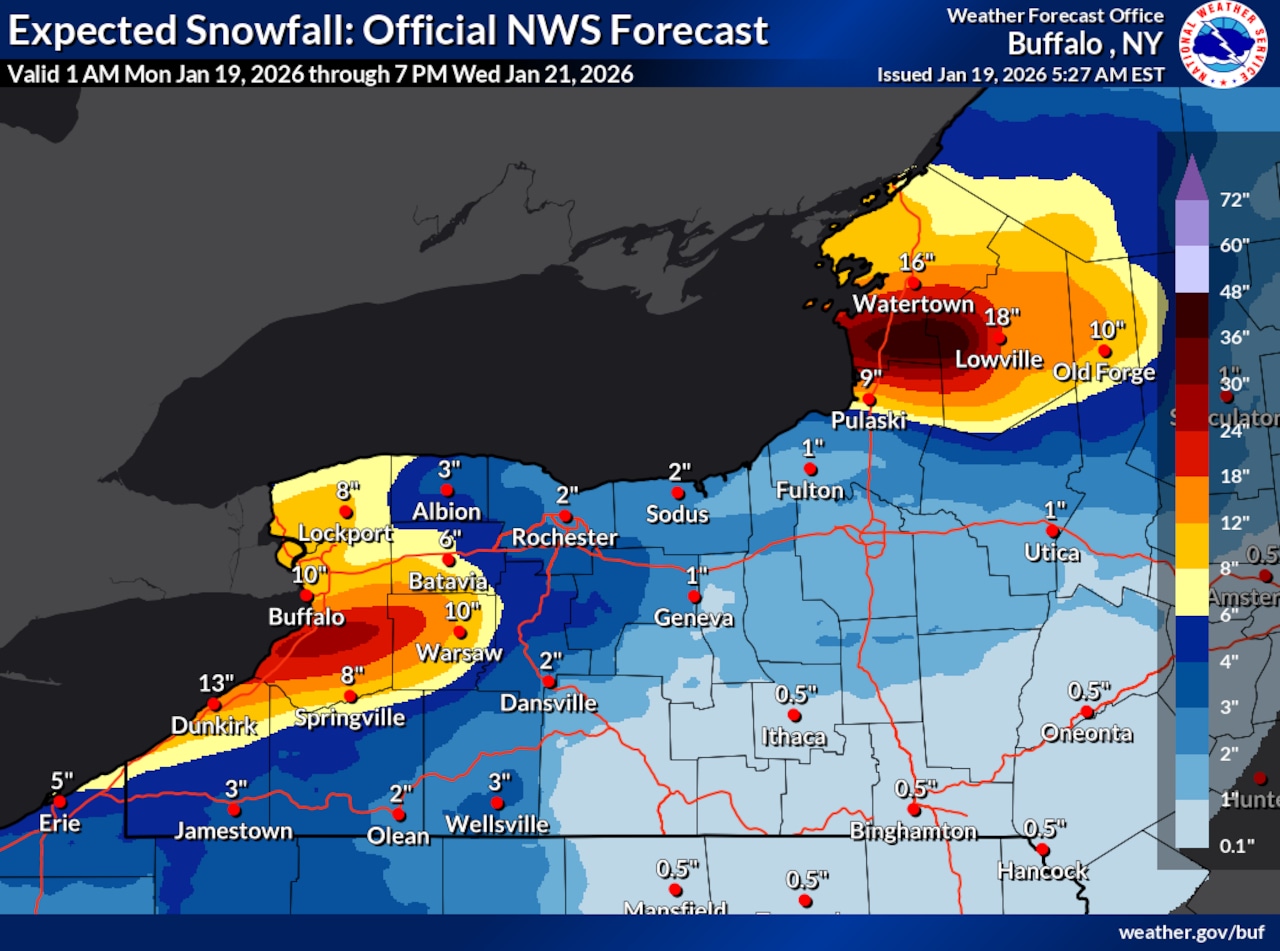  Winter storm update: Tug Hill region braces for 4 inches of snow per hour starting on Monday