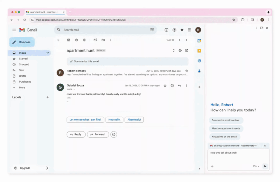 A new sidebar interface allows Chrome users to access Gemini from any of their open tabs.
