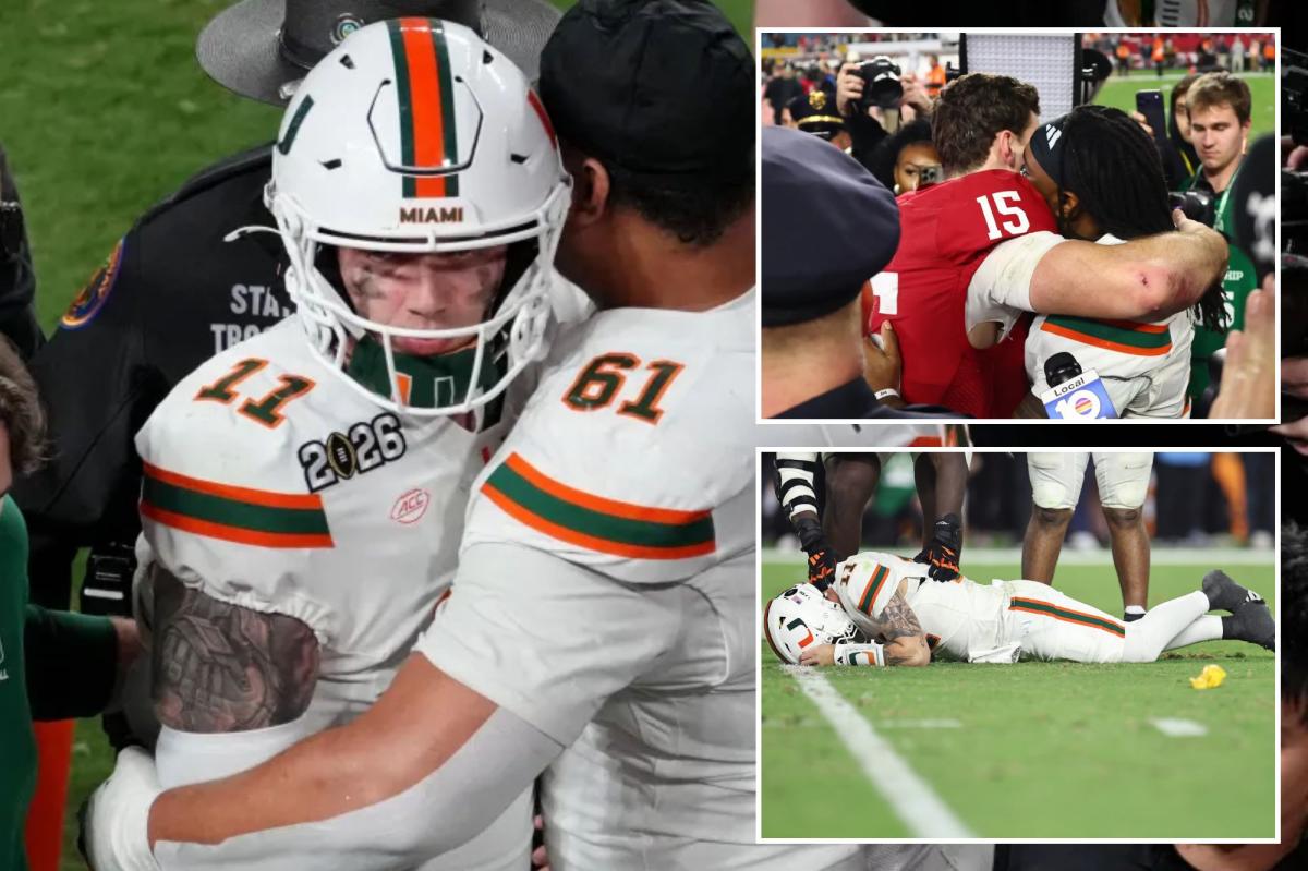  Carson Beck in handshake drama after devastating interception sealed Miami’s national championship hopes