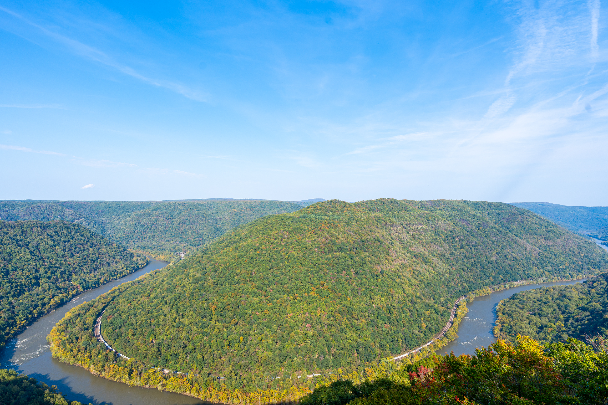 New River Gorge National Park, West Virginia as viewed from Grandview scenic overlook.
