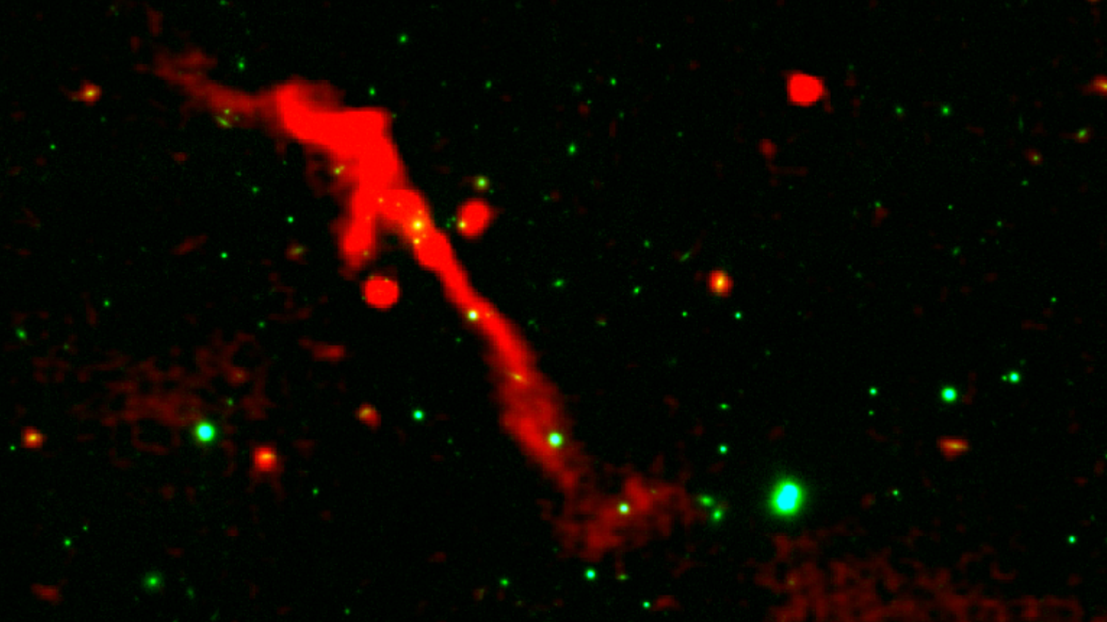  Reborn black hole seen erupting across 1 million light-years of space like a cosmic volcano