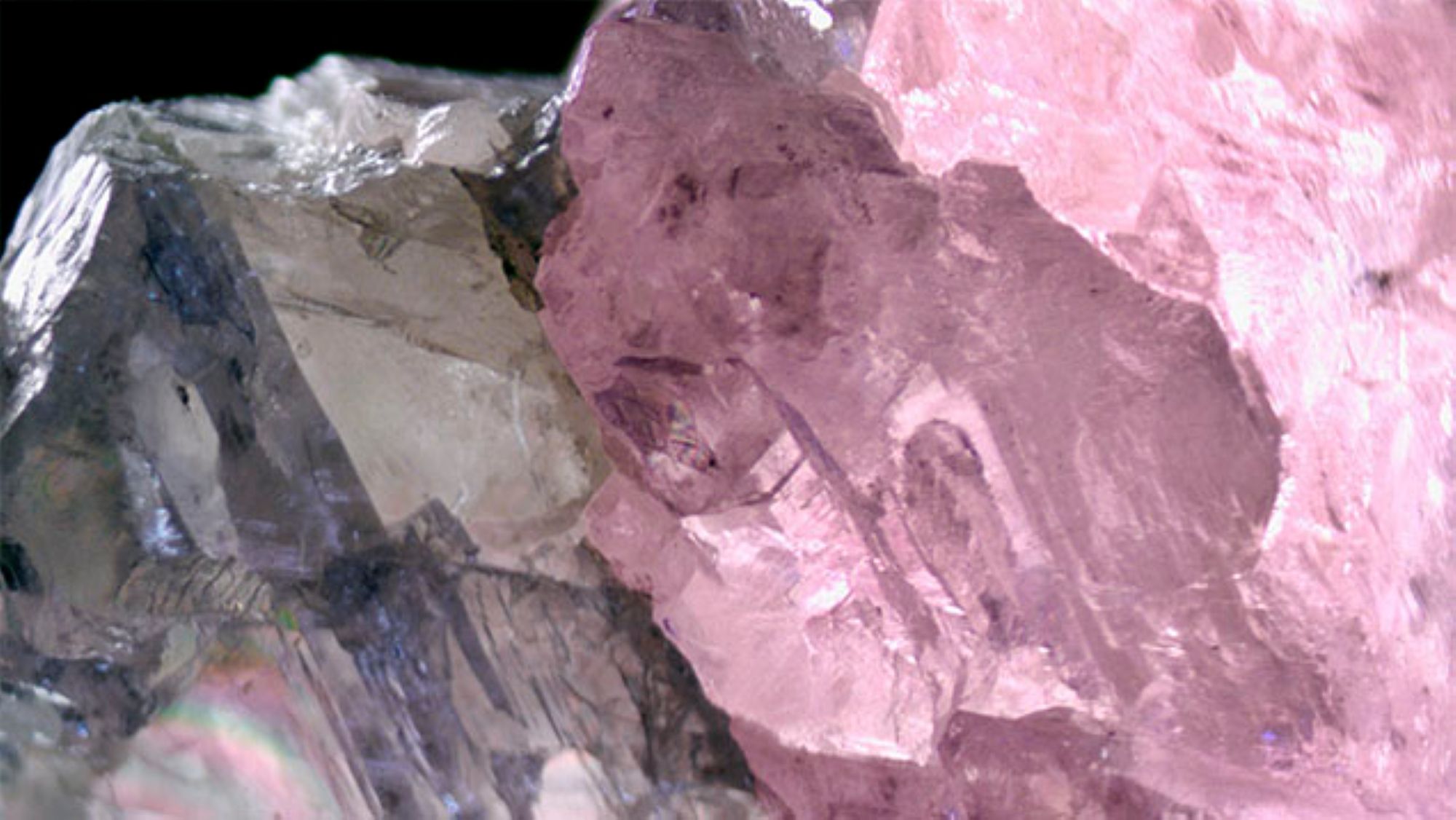 Closeup picture of a bicolor natural rough diamond from Botswana.