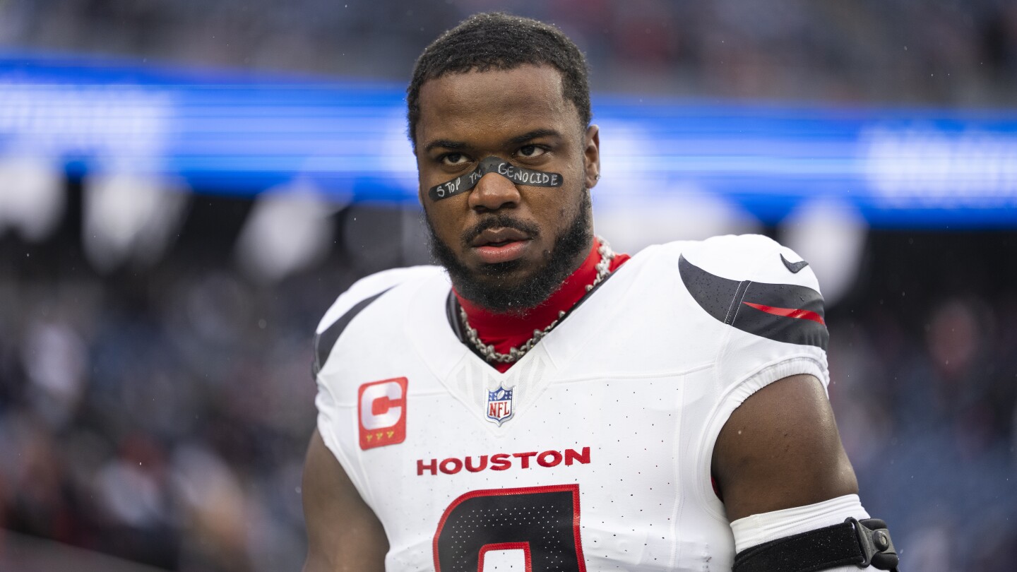  NFL fines Azeez Al-Shaair for “stop the genocide” message on eye black