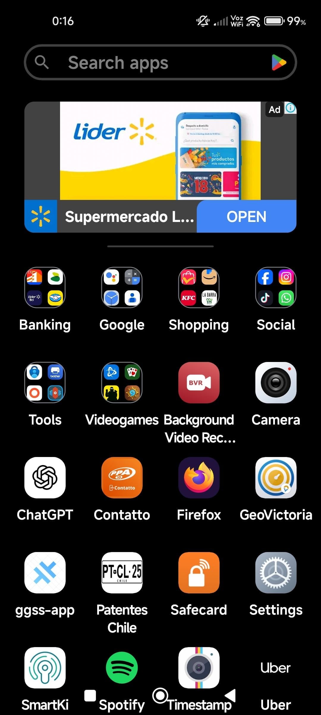 Nova Launcher App drawer ads