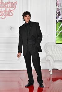 Jacob Elordi at the "Wuthering Heights" World Premiere held at the TCL Chinese Theatre on January 28, 2026 in Los Angeles, California.