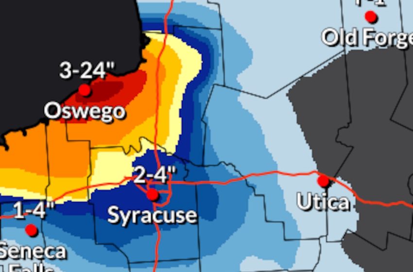  Lake effect snow continues to pummel Oswego County; another 1-2 feet expected Thursday