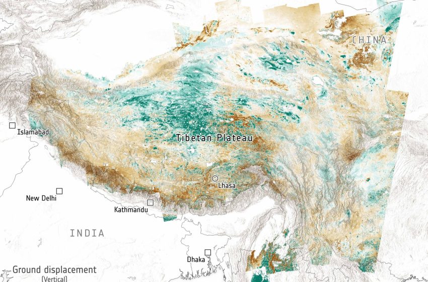  New satellite view of Tibet’s tectonic clash