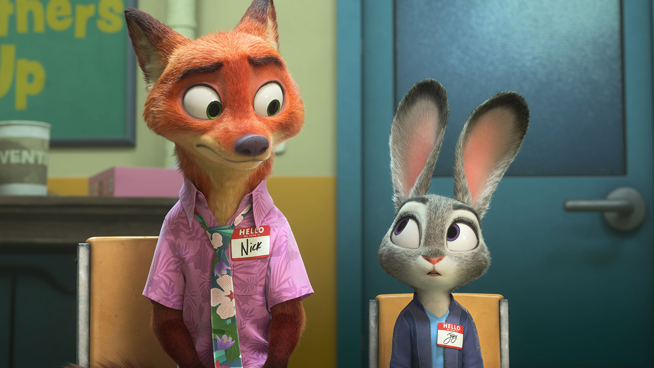 [L-R] Nick Wilde (voiced by Jason Bateman) and Judy Hopps (voiced by Ginnifer Goodwin) in Walt Disney Animation Studios' Zootopia 2.