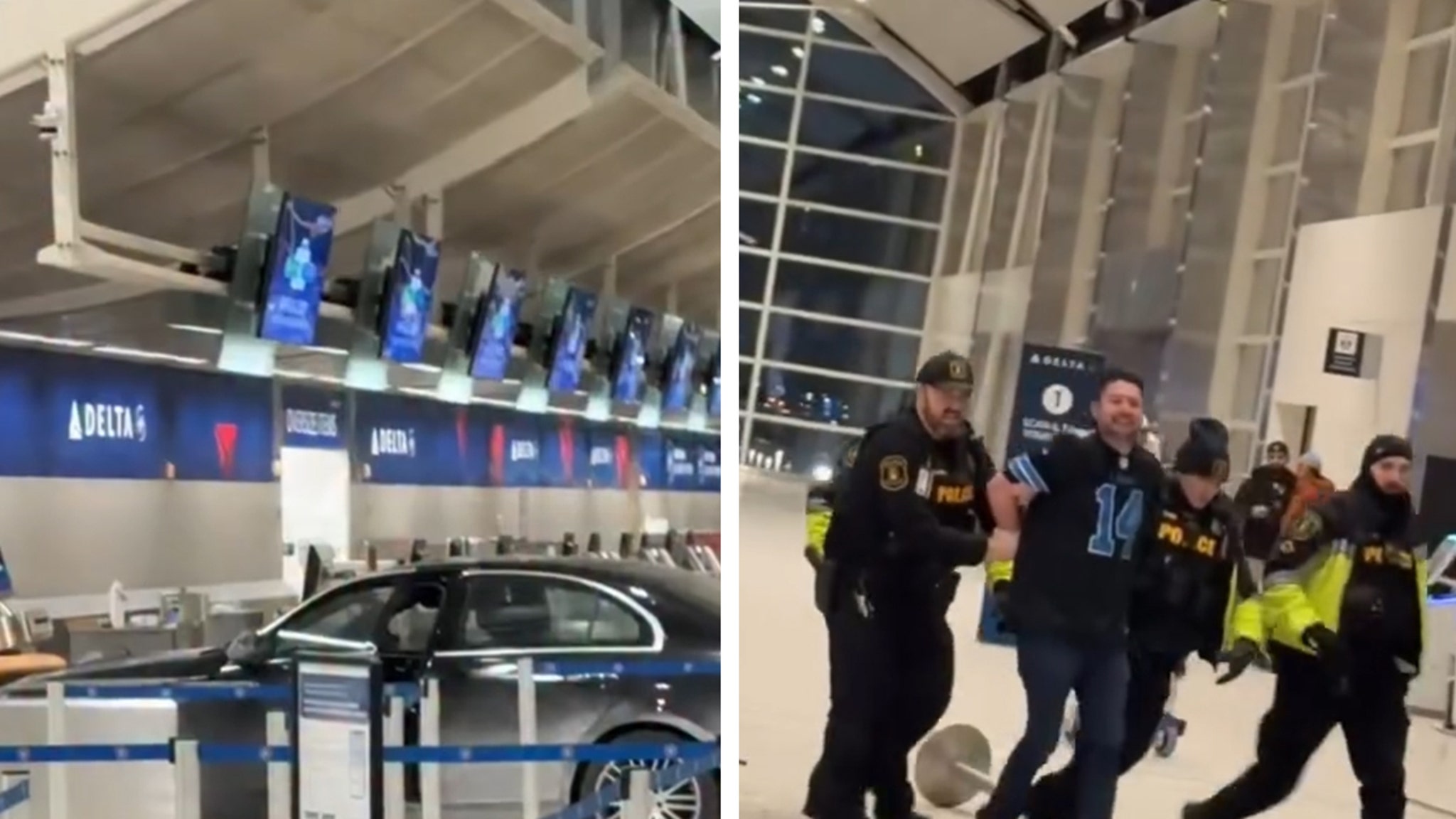  Car Crashes Into Terminal at Detroit Airport In Crazy Video