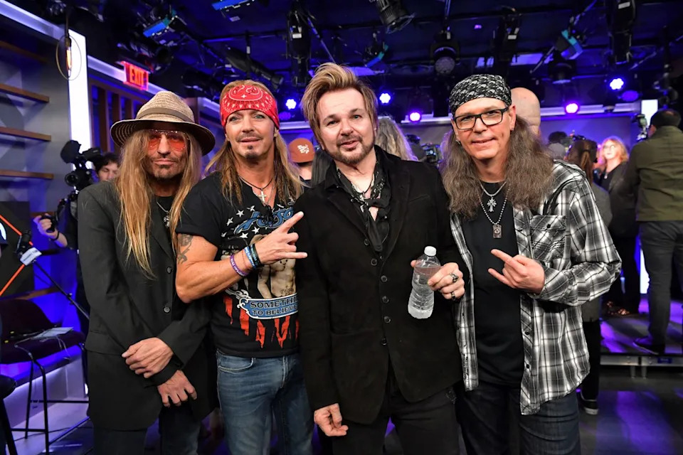 Emma McIntyre/Getty  C.C. DeVille, Bret Michaels, Rikki Rockett, and Bobby Dall of Poison in Los Angeles in December 2019
