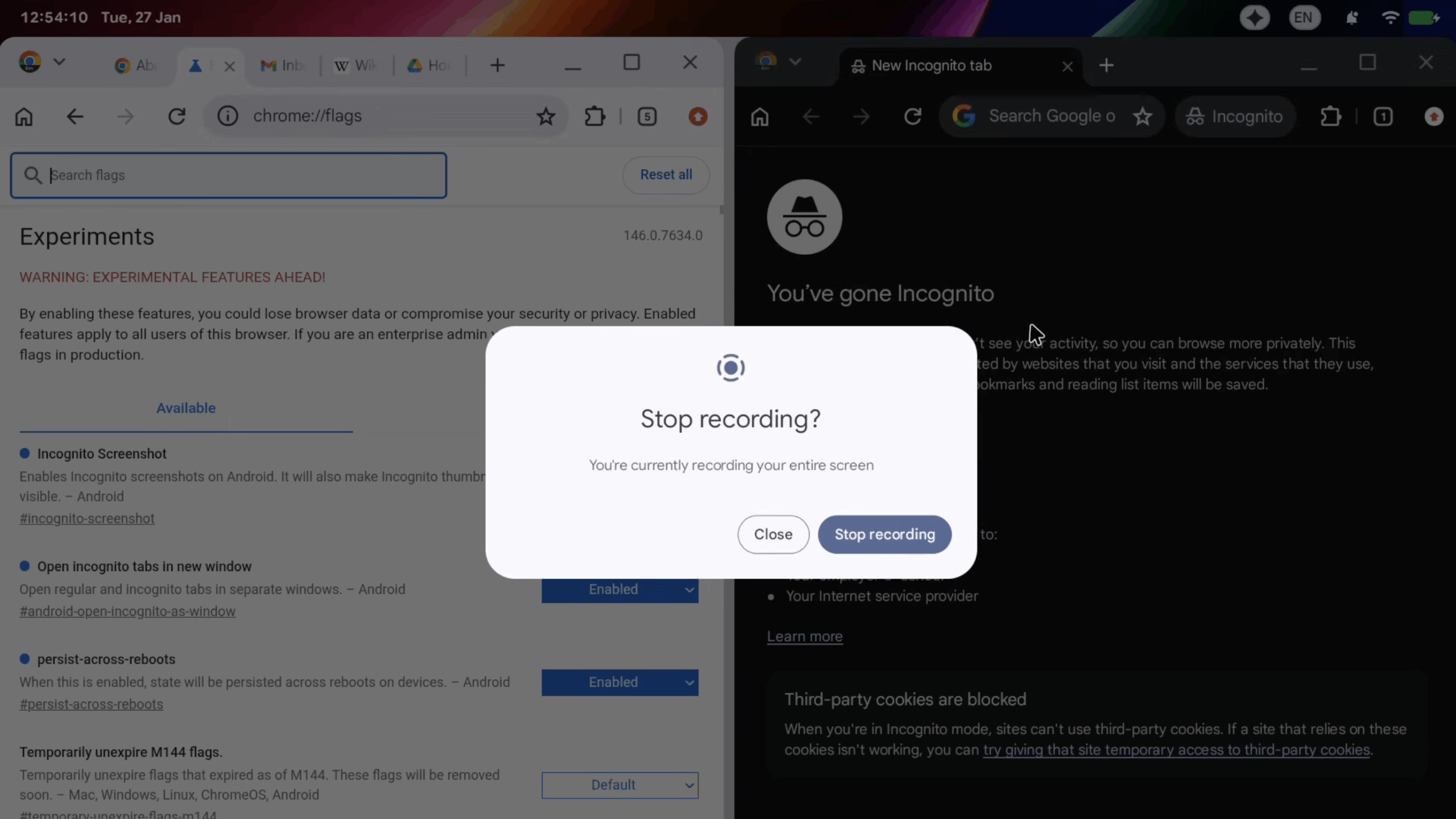 google aluminium os screenshot screen recording