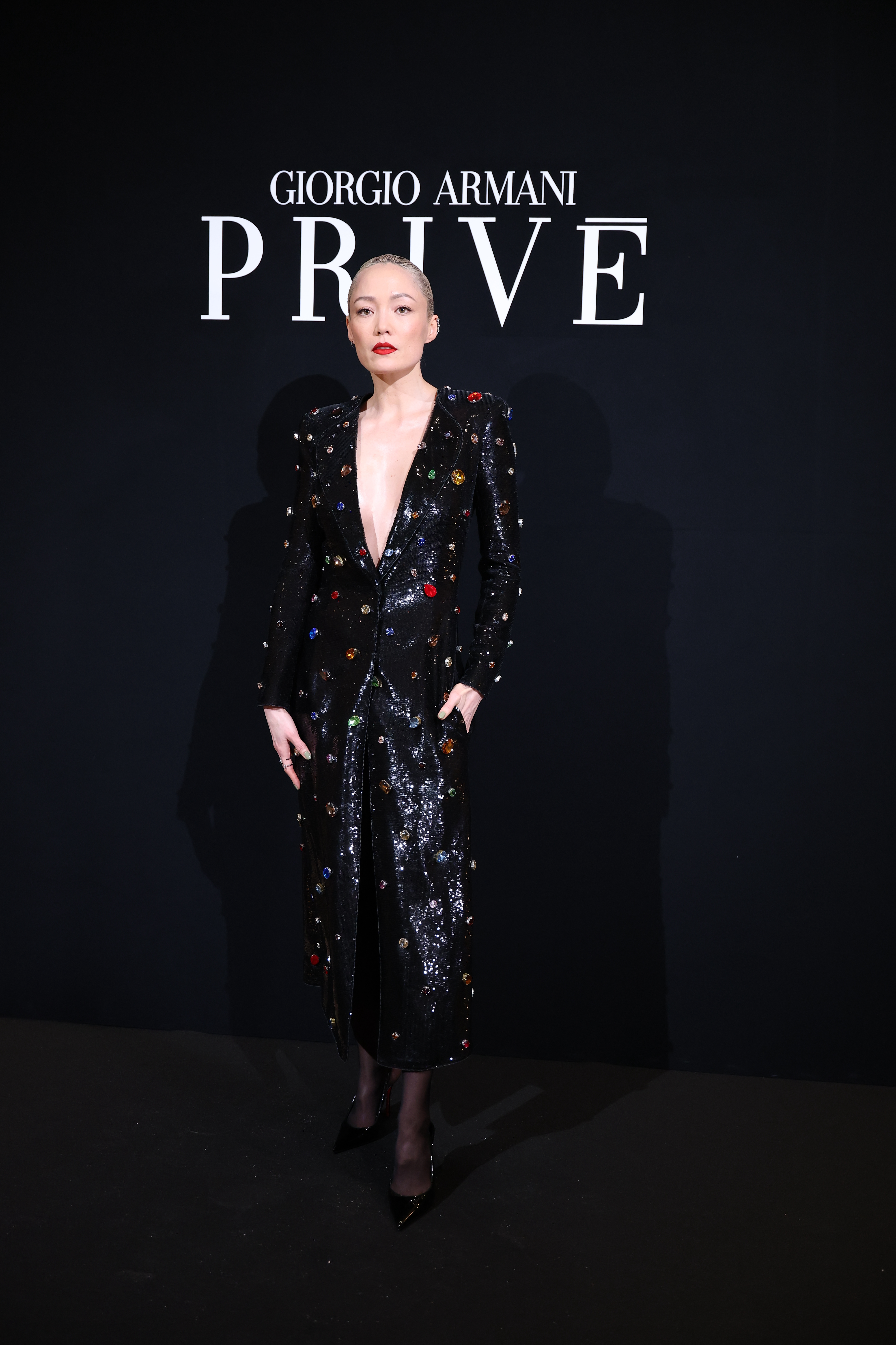 Pom Klementieff at the Giorgio Armani Privé show