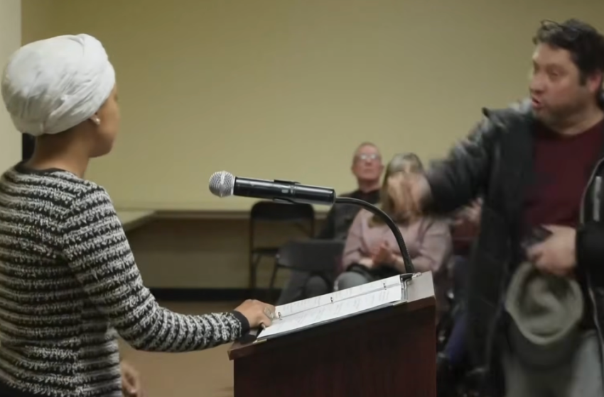  Man charges at Rep. Ilhan Omar and sprays her with substance at town hall