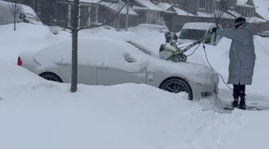 Snow Blower On Car 1