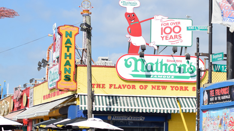 Nathan's Famous Coney Island storefront