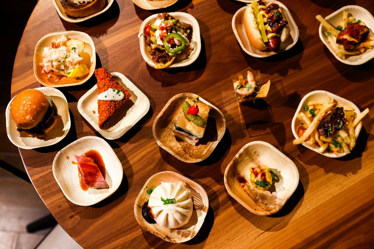 A variety of specialty San Francisco-themed foods that will be served at Super Bowl LX are seen at Levi's Stadium in Santa Clara, California Wednesday, Feb. 4, 2026