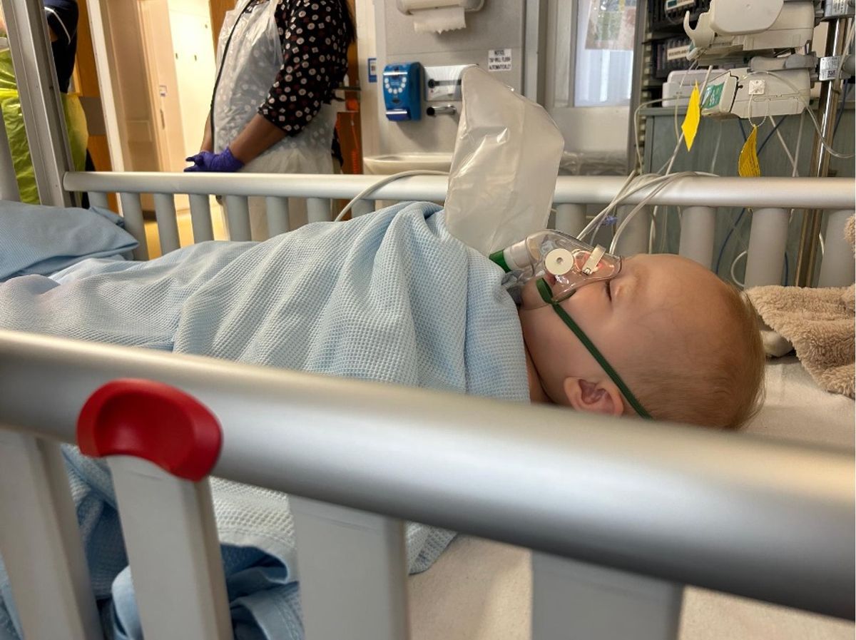 Lettie in hospital as the illness attacked her brain (Jam Press)