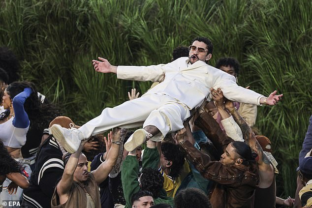 The Puerto Rican rapper performed almost his entire set in his native Spanish at Levi's Stadium in California