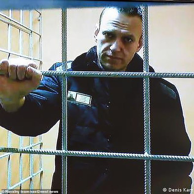 It is not clear how the frog poison was allegedly administered to Mr Navalny (Pictured during his imprisonment)