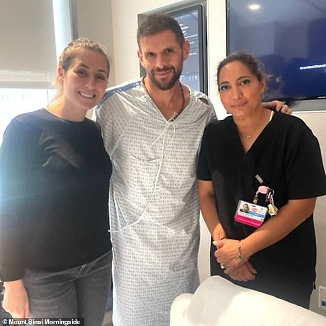 Matias Escobar [pictured] nearly died from a heart attack competing in the New York City Triathlon, despite cholesterol and blood pressure readings that had all checked out beforehand