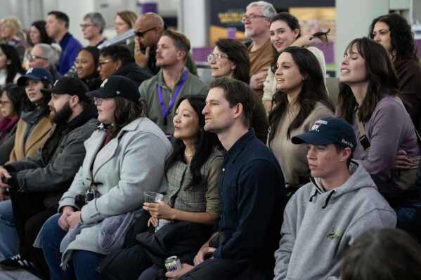 People watch the Masters Agility Championship Finals at the 150th Westminster Kennel Club Dog show, Saturday, Jan. 31, 2026, at the in New York. (AP Photo/Yuki Iwamura)