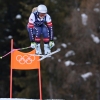 United States' Lindsey Vonn speeds down the course during an alpine ski, women's downhill official training, at the 2026 Winter Olympics, in Cortina d'Ampezzo, Italy, Friday, Feb. 6, 2026. (AP Photo/Marco Trovati)