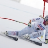 Lindsey Vonn speeds down a snow-covered course in Italy. 