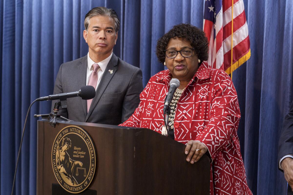 California Atty. Gen. Rob Bonta and Secretary of State Shirley Weber.