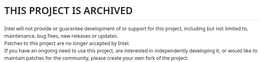  Intel Recently Shelved Numerous Open-Source Projects