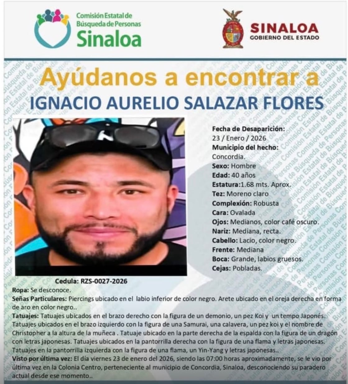 A missing persons poster