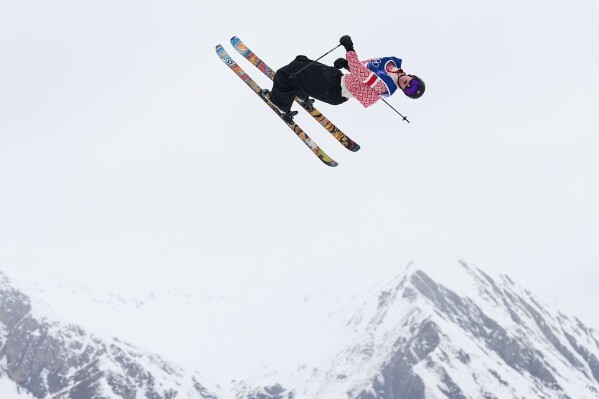 Norway's Birk Ruud competes during the men's freestyle skiing slopestyle finals at the 2026 Winter Olympics, in Livigno, Italy, Tuesday, Feb. 10, 2026. (AP Photo/Gregory Bull)