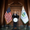 Environmental Protection Agency Administrator Zeldin speaking at EPA headquarters in 2025.