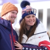 United States' Breezy Johnson, right, and fiancee Connor Watkins are interviewed after he proposed to her at the end of an alpine ski, women's super-G race, at the 2026 Winter Olympics, in Cortina d'Ampezzo, Italy, Thursday, Feb. 12, 2026.