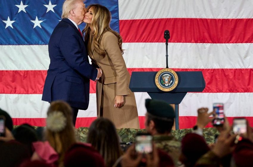  Melania embarrasses Donald with Valentine’s Day love message and awkward on-stage moment