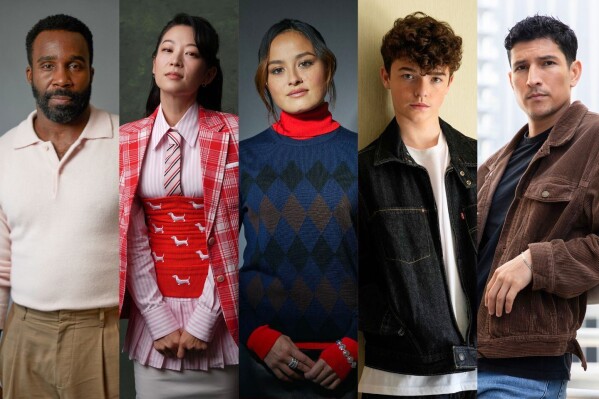 This combination of photos shows, from left, Tramell Tillman, Arden Cho, Chase Sui Wonders, Owen Cooper, and Danny Ramirez. (AP Photo)