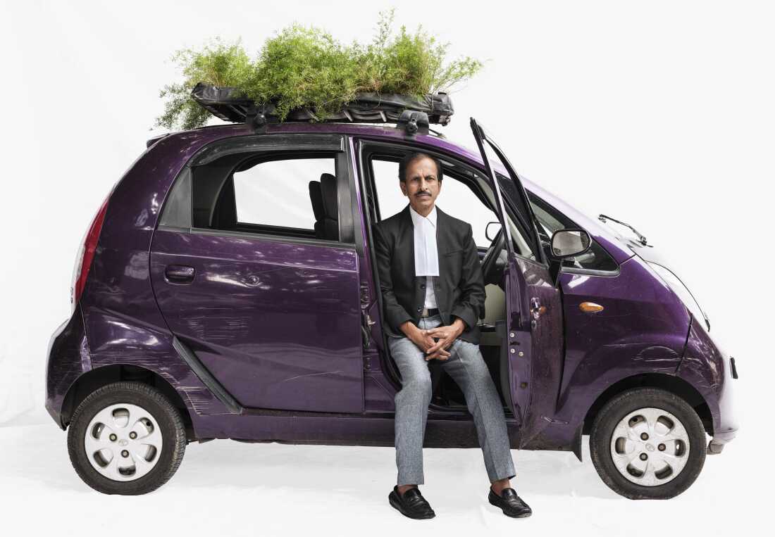 Suresh, a climate activist, believes all cars should have rooftop gardens to counteract pollution. He lives in Tata Bengaluru, India.  