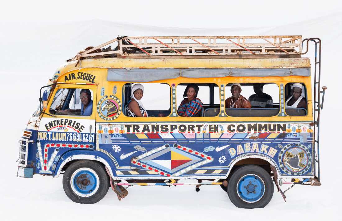 Mor drives this minibus in Segeul Thioune, Senegal.  