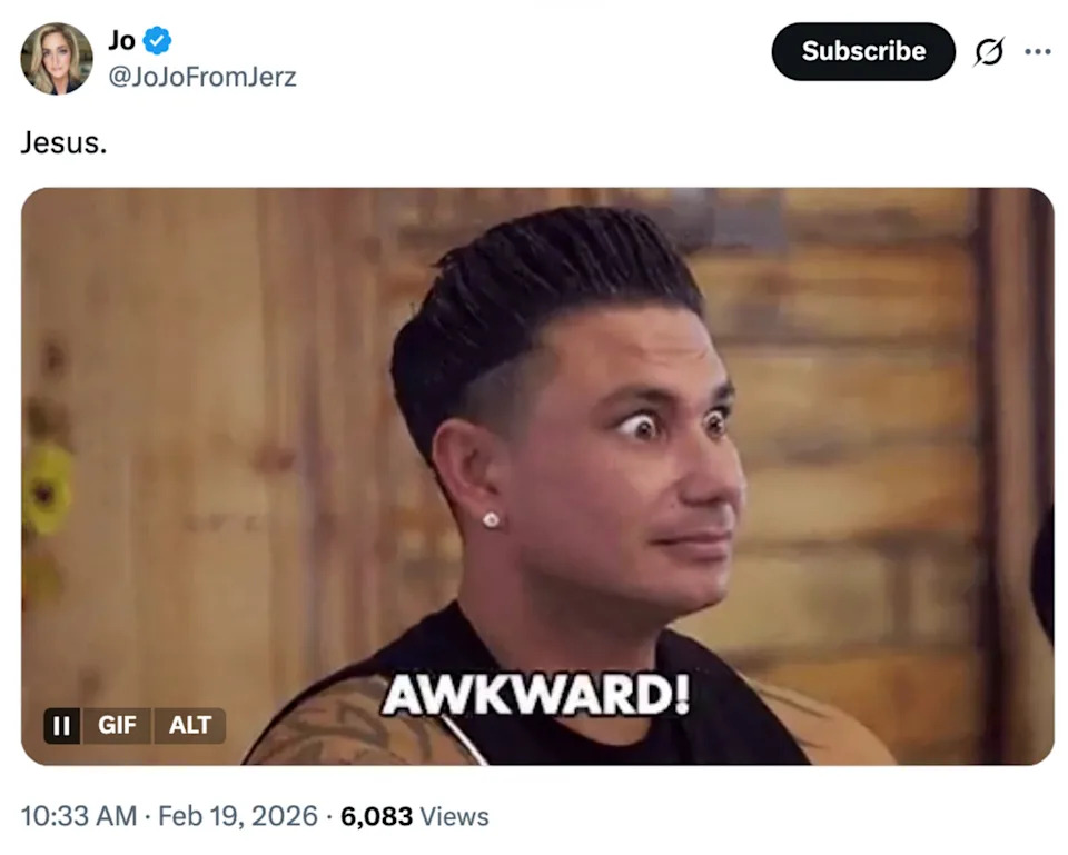 Man looking awkwardly surprised, with text overlay saying "AWKWARD!"