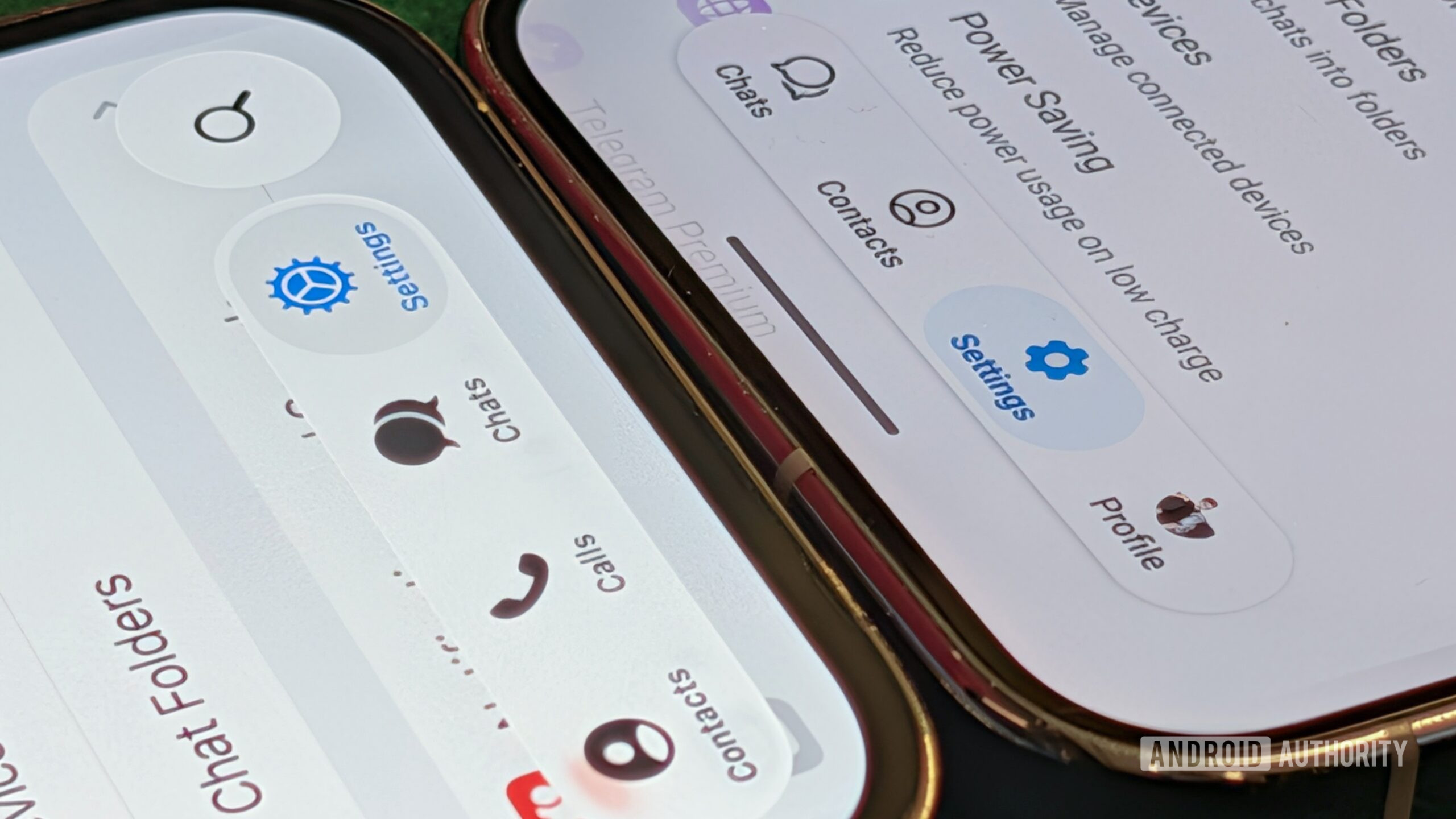 Telegram bottom bar UI on Pixel and iPhone Apple iPhone and Google Pixel 10 Pro comparing Telegram UI on both devices