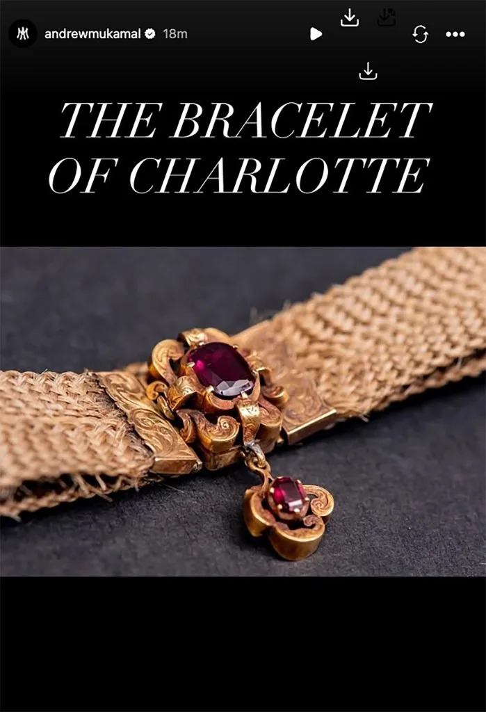 The original piece of mourning jewelry belonged to Charlotte Brontë. andrewmukamal/Instagram
