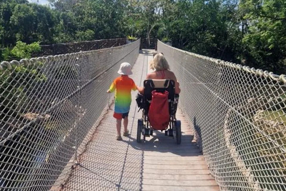 Vicki Purder with her child swns