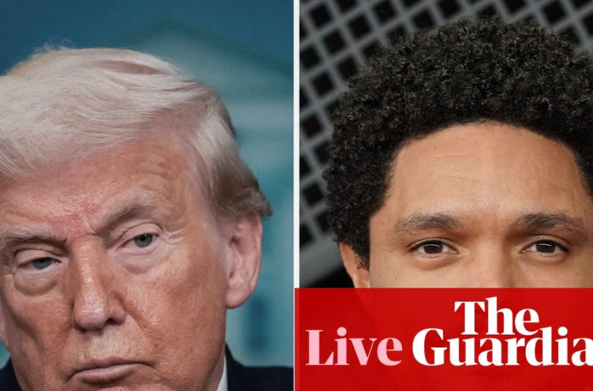  Trump threatens to sue Trevor Noah over Epstein joke at Grammys – US politics live | US news