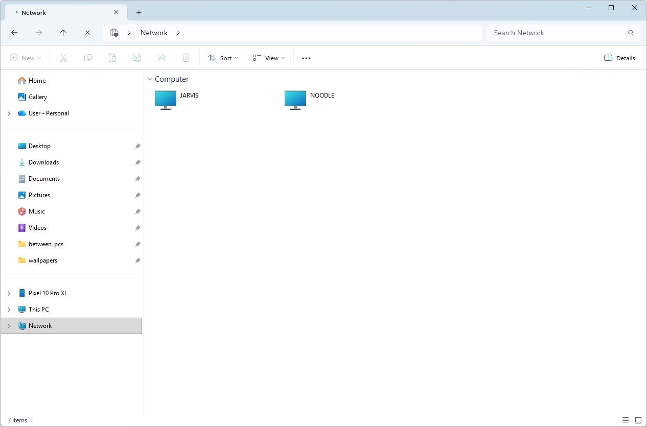 File Explorer Network page