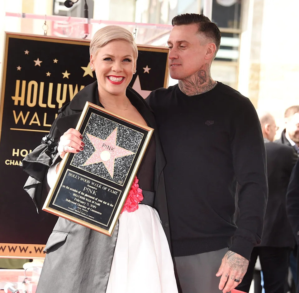 Carey Hart celebrates with Pink at her Hollywood Walk of Fame Ceremony