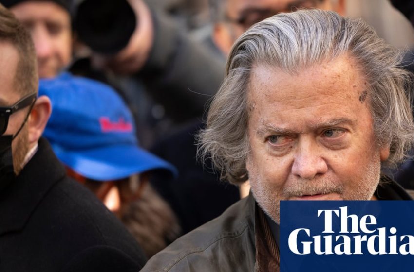  Trump justice department moves to dismiss Steve Bannon criminal case | US news