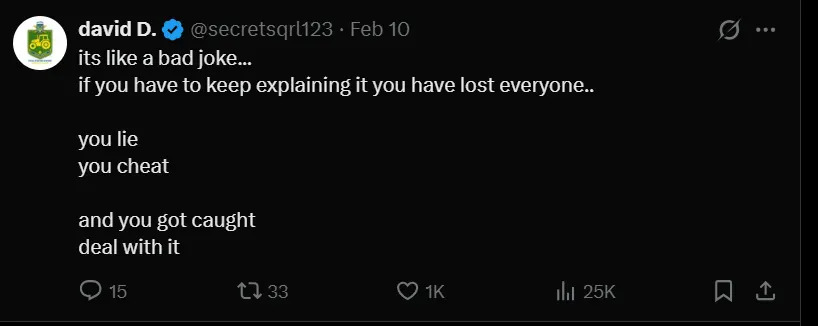 Screenshot from Kid Rock's post/X