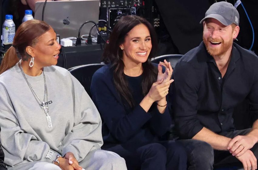  Meghan Markle and Prince Harry Sit Courtside Next to Hollywood ‘Queen,’ Queen Latifah, at NBA All-Star Game
