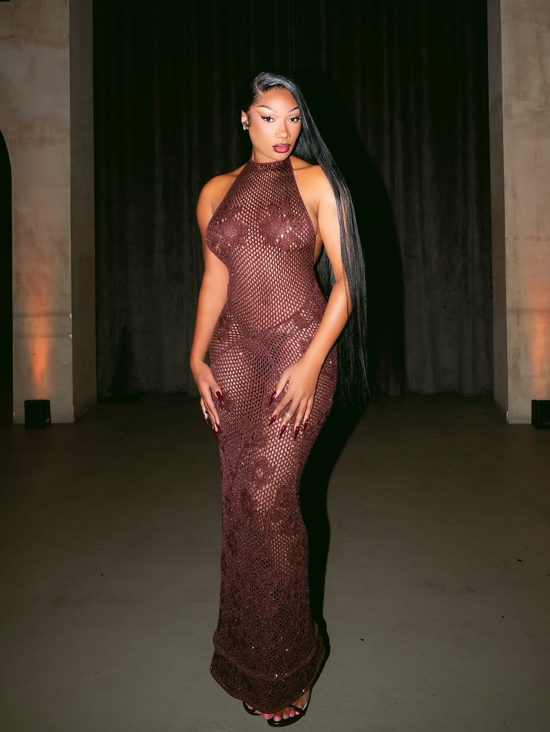 Megan Thee Stallion arrived at a Milan Fashion Week party in another sheer dress