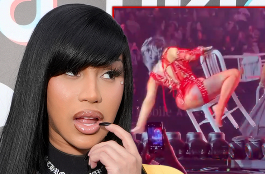  Cardi B Falls on Stage During ‘Little Miss Drama’ Tour