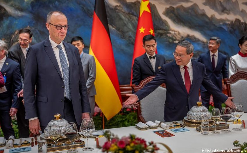  German chancellor lands in Beijing